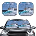 thumbnail image 6 of Lsque Lighthouse in Havana 2 PCS Windshield Sun Shade | CarFoldable Window Covers | Car Accessories Reflect UV for Universal Cars SUV Truck | Medium, 6 of 7