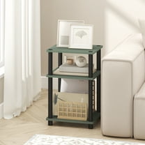 Furinno JUST 3-Tier Open Shelves End Table with Easy Assembly Sage Green