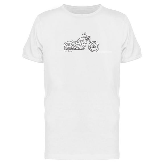 Single Line Retro Moto T-Shirt Men -Image by Shutterstock, Male Large