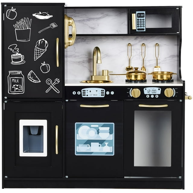 Juego de simulación de madera con accesorios de Toy Kitchen Best Choice Products