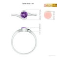 thumbnail image 4 of ANGARA Natural Semi Bezel-Set Solitaire Round Amethyst Bypass Ring in 14K White Gold for Women (Size-5mm) | February Birthstone, Birthday, Anniversary, Jewelry Gift for Women | Natural Amethyst Ring, 4 of 8