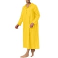 thumbnail image 4 of INSPIRE CHIC Men's Nightshirt Long Sleeves Hooded Loungewear Nightgown Pajamas M Yellow, 4 of 6