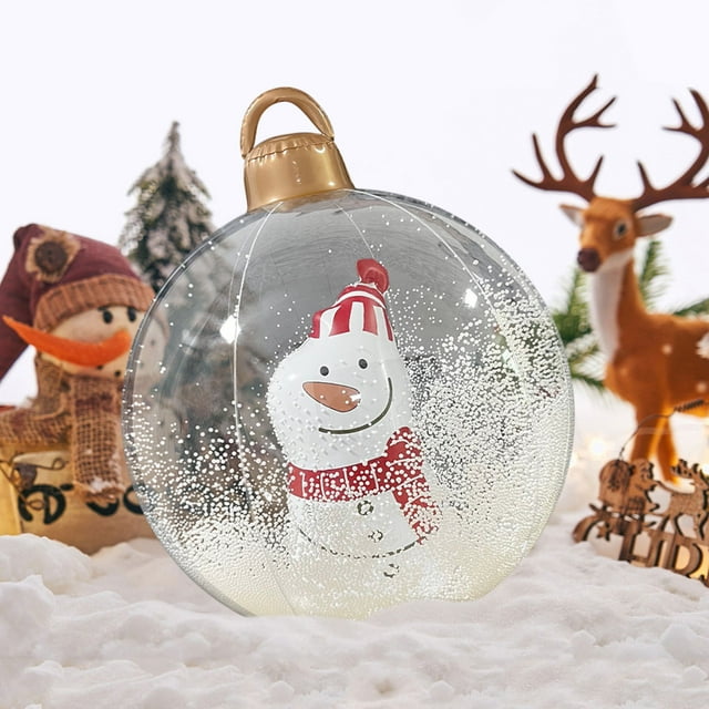 Dvkptbk Inflatable Decorated Ball Christmas Decoration Ball 60cm Outdoor Christmas Inflatable Decorated Ball Pvc Inflatable Christmas Ball Christmas Tree Decorations Home Decor Christmas Decorations
