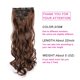 thumbnail image 3 of Extensiones de cabello ondulado con clip, extensiones de cabello largo ondulado negro de 22 pulgadas para mujeres, 7 piezas, postizo sintético secreto, extensiones de clip ondulada, 3 of 5