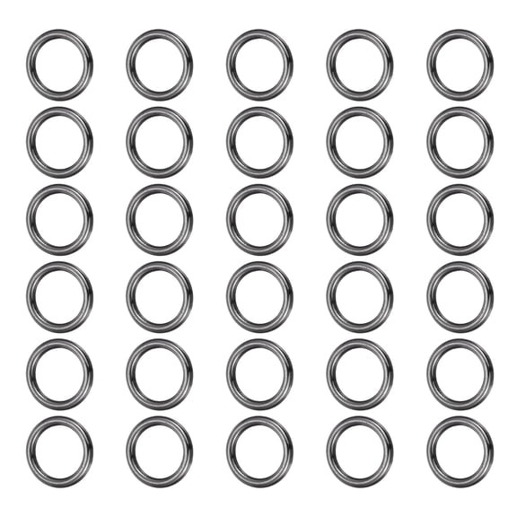 Uxcell Metal O Rings, (1/2" ID 0.08" Thick, Light Black) (30 Pcs), Seamless Welded Multi-Purpose Round Ring Hardware, Suit for - Belts/Bags/Dog Collar/Macrame/Hanging