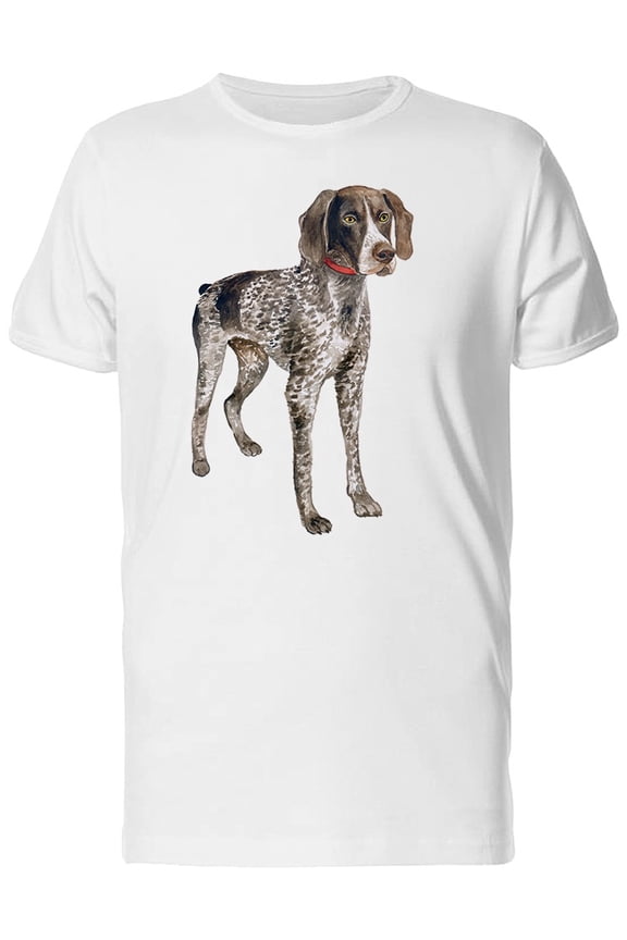 Watercolor German Pointer Dog T-Shirt Men -Image by Shutterstock, Male Large