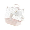 thumbnail image 5 of balikha 2 Tiers Hamster Cage Enclosure Portable for Mouse Rat with Water Bottle, Food Bowl High Chassis Design Versatile 7.4x9x11inch Pink, 5 of 9