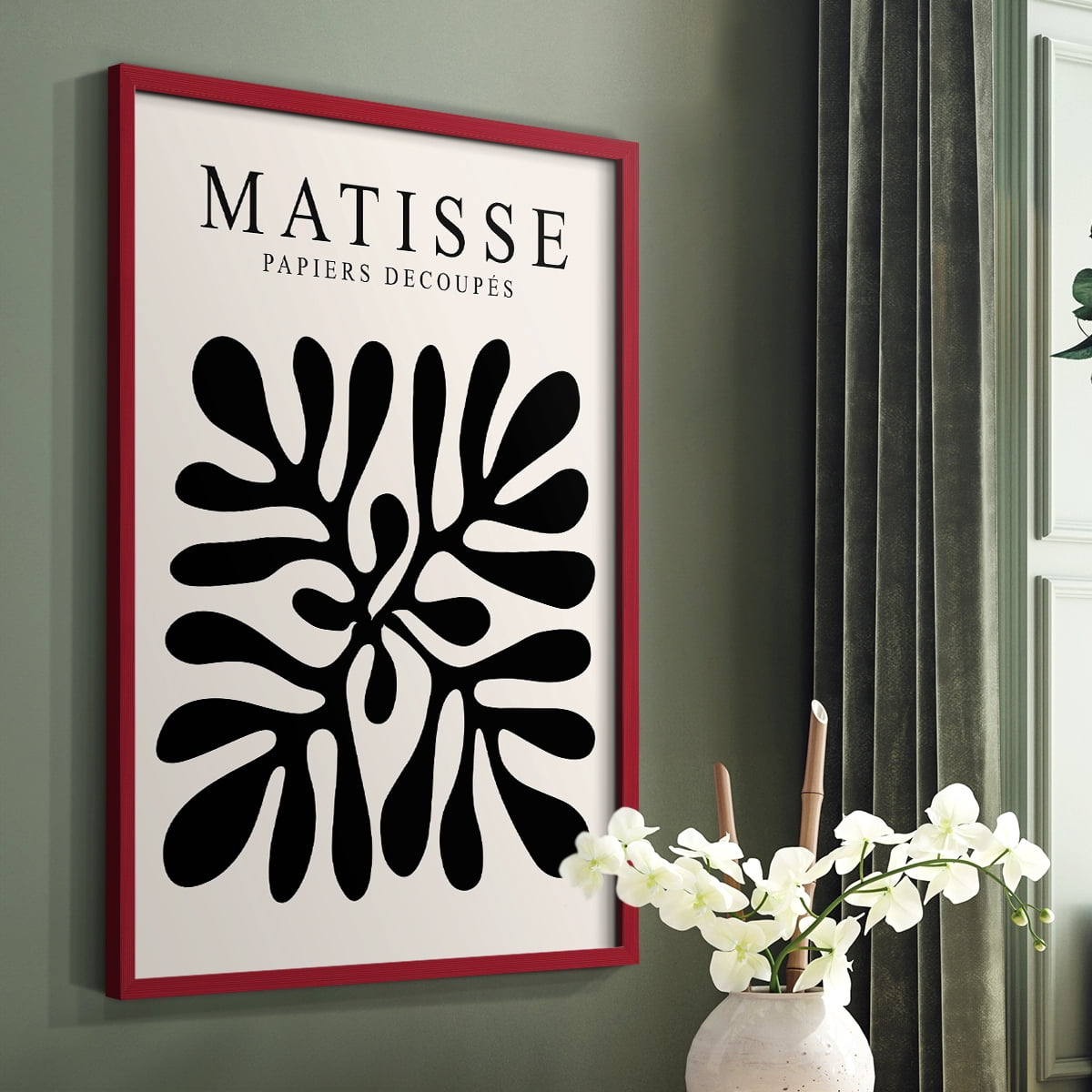 Matisse CXLIII Framed Print in Red Solid Wood 11 x 14 Framed Print