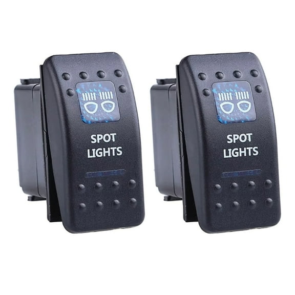 2Pcs Waterproof Marine Boat Rocker Switch 5 Pins 2 Position Rocker Toggle Switch LED Light Rocker Switch for Car Boat