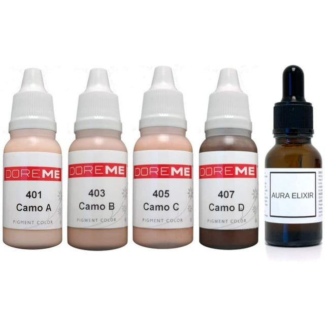 Doreme Permanent Makeup Camoflauge Pigment Set Kit Skin Tone Ink Color Cosmetic Microblading Micropigmentation Aura Elixir Sets
