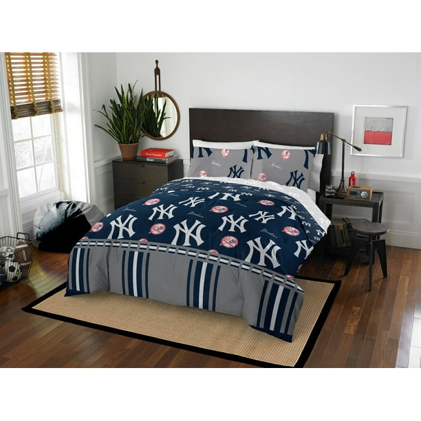 MLB New York Yankees Bed In Bag Set, Queen Size, Team Colors, 100