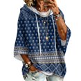 thumbnail image 2 of Women's Oversized 3/4 Sleeve Hoodie Pullover Hooded Drop Shoulder Sweatshirt Casual Trendy Fall Fashion Pullover Tops, 2 of 6