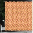 thumbnail image 3 of Ambesonne Retro Shower Curtain, Trippy Geometric Look Pizza, 69"Wx70"L, Apricot Mustard, 3 of 4