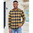 thumbnail image 4 of COOFANDY Plaid Shirt Men Flannel Shirts Long Sleeve Button Down Shirts with Pocket, 4 of 6