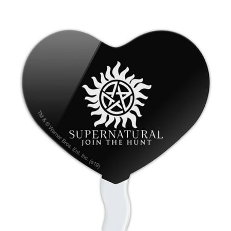 Supernatural Anti Possession Symbol Heart Love Cupcake Picks Toppers Decoration Set of 6