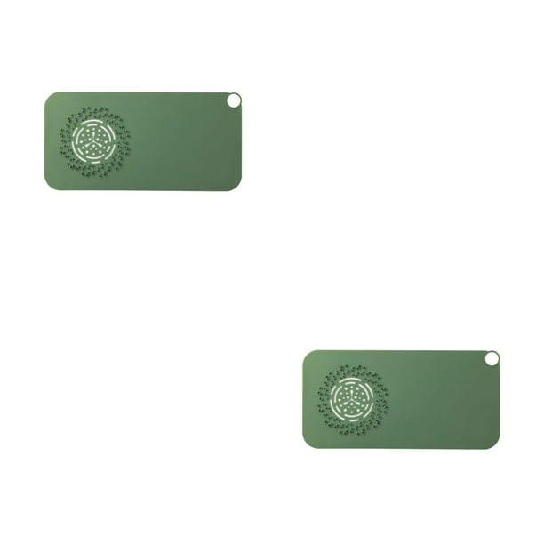 Toystoory Colector de pelo para baño, inodoro, sellado antiinsectos, cubierta de drenaje de suelo, repuesto de colador antiobstrucción para el Verde oscuro 2Conjunto