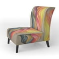 thumbnail image 3 of Designart "Vintage Colourful Pastel Leaves On Gray III" Upholstered Abstract Painting Accent Chair and Modern & Contemporary Arm Chair - Multiple Color & Pattern, 3 of 7