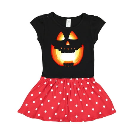 

Inktastic Toothy Grin Pumpkin Face in Orange Glow Gift Toddler Girl Dress