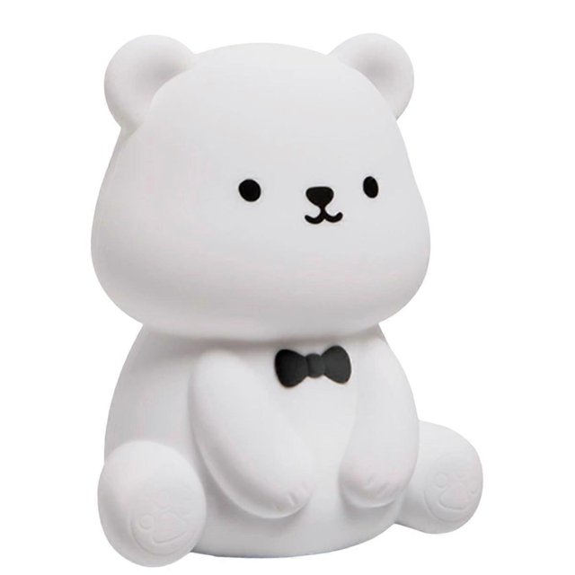 Silicone Teddy Bear Fun Night Light 3 Level Dimmable Nursery Light Colorful Warm White Sleeping Beside Lamp for Bedroom