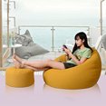 thumbnail image 4 of Ruiboury 45*25cm Round Cover Footstool Footrest Ottomans Cover Yellow, 4 of 4