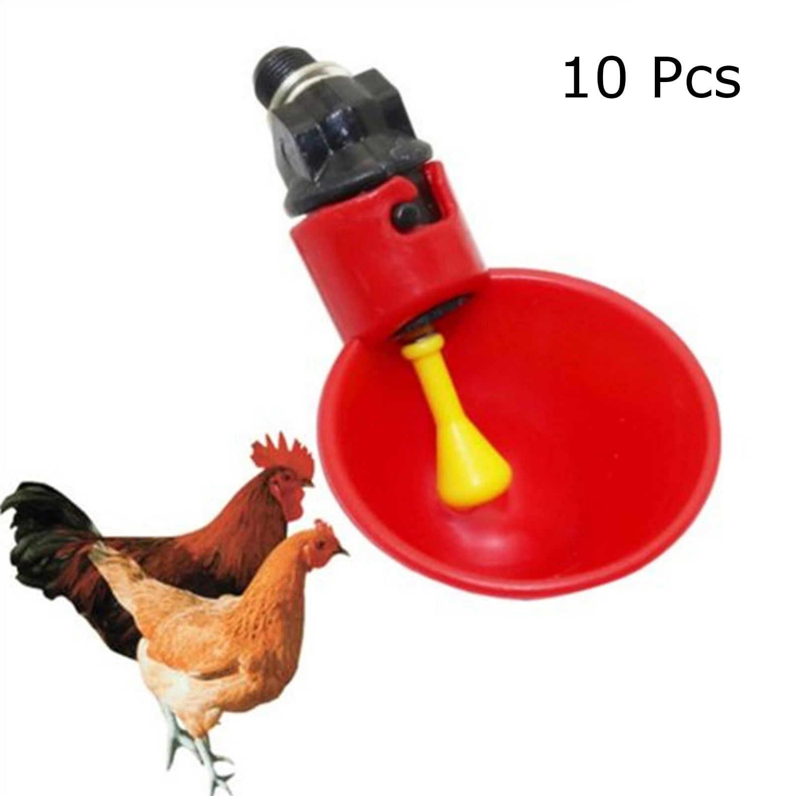 Automatic Drinker 10Pcs Poultry Water Drinking Cups Plastic Poultry Chicken Hen 