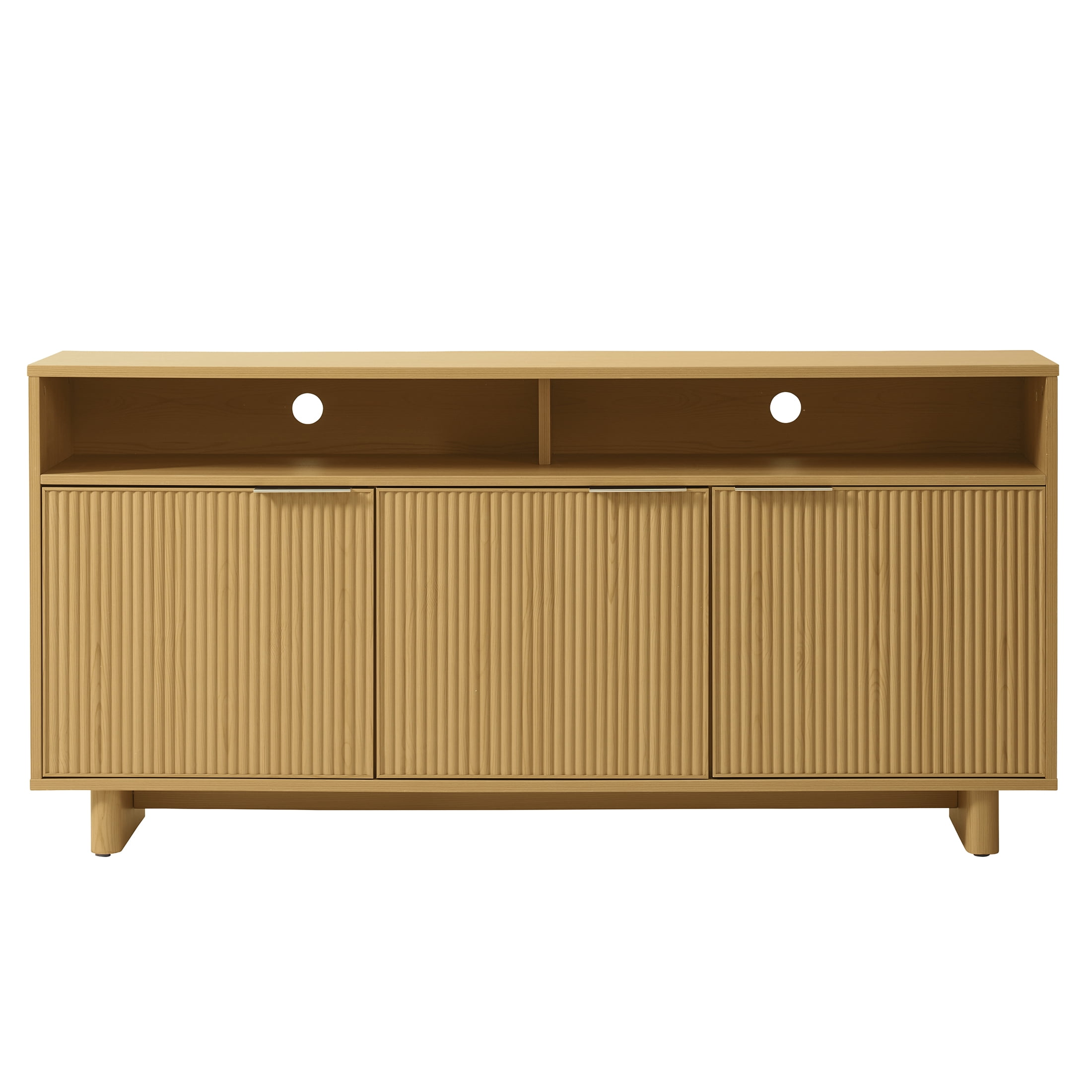Better Homes & Gardens Lillian Fluted TV Stand for TVs up to 70", Natural Pine Finish