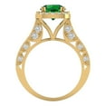 thumbnail image 4 of 2.7ct round cut green emerald 14k yellow gold halo Bridal Wedding Engagement Promise Anniversary Ring for Women size 10.25, 4 of 7