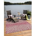 thumbnail image 3 of Unique Loom Outdoor Safari Collection Area Rug - Samburu (10' Square Pink Gray/Ivory), 3 of 8
