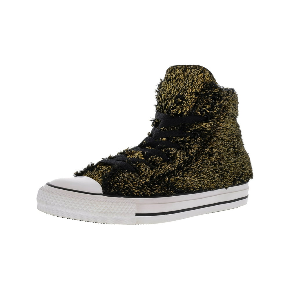black and gold high top converse