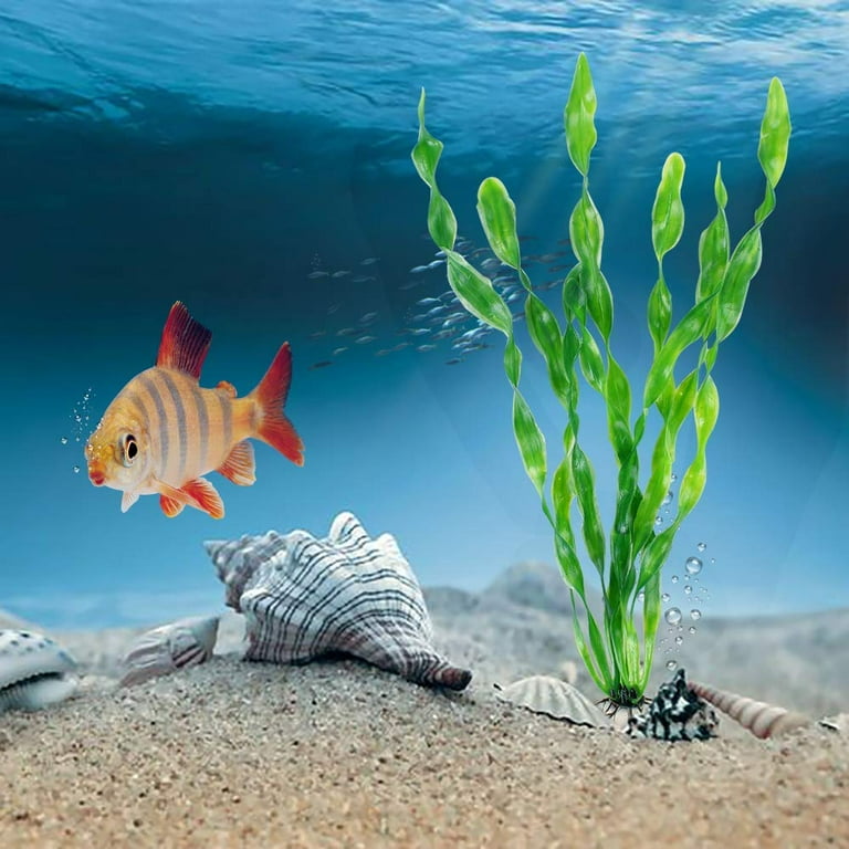 MyLifeUNIT Artificial Seaweed Water Plants for Aquarium, Plastic Fish Tank  Plant Decorations 10 PCS (Green)