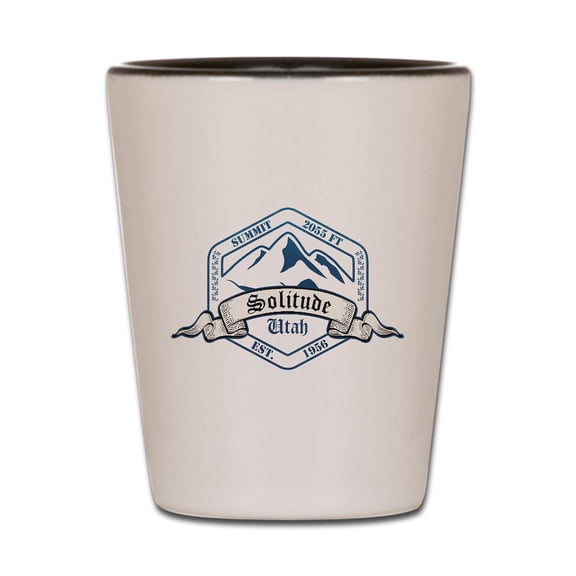 CafePress - Solitude Ski Resort Utah - White/Black Shot Glass, Unique and Funny Shot Glass