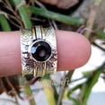 thumbnail image 3 of Handmade Smoky Quartz Sterling Silver Spinner Ring: Meditation Jewelry, 3 of 10