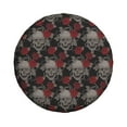 thumbnail image 2 of Easygdp Skull and Red Roses Automobile Tire Dust Cover, 14-17in Spare Tire Cover Universal Fit for Trailer, Car, Truck, SUV, Jeep - 14 inch, 2 of 9