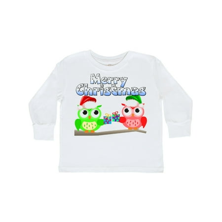 

Inktastic Merry Christmas Owls Gift Toddler Boy or Toddler Girl Long Sleeve T-Shirt