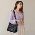 thumbnail image 4 of Retro Women Soft PU Leather Pure Color Shoulder Bag Small Handbag (Brown), 4 of 10