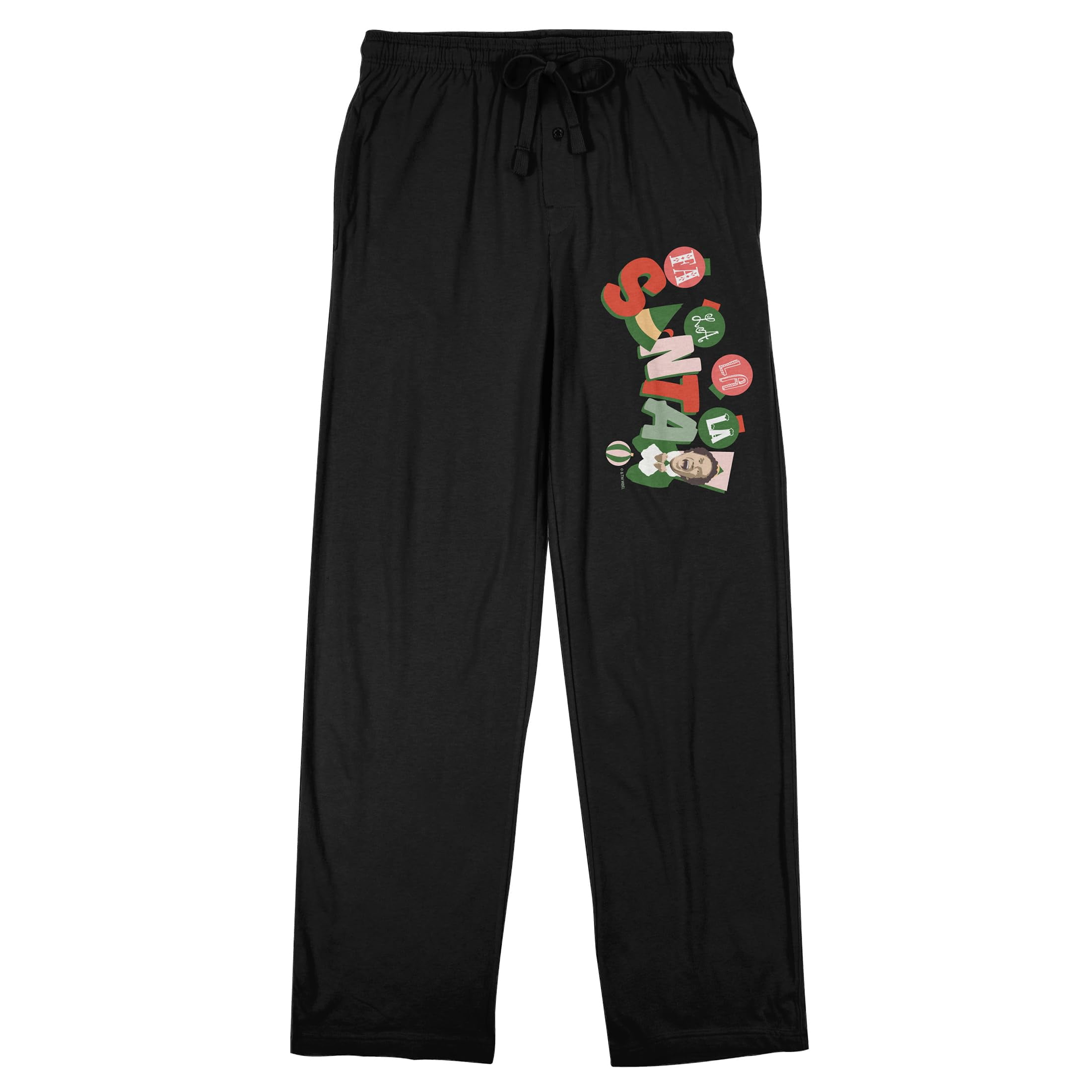 Elf Santa Men's Black Sleep Pajama Pants-XXL