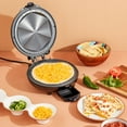 thumbnail image 4 of Infuse 9" Nonstick Electric Quesadilla Maker 6-Wedges with Lid Latch Lock, Black, 4 of 9