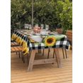 thumbnail image 3 of Outdoor Tablecloth with Umbrella Hole for Patio/Picnic/Party/Camping, Sunflowers Gnomes Waterproof Table Cloth Rectangle Table Cover Washable, Summer Botanical Blooms Floral Check (54"x 80"), 3 of 8