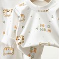 thumbnail image 4 of TOWED22 Toddler Boys Pajamas 2 Pieces Long Sleeve Top and Pants Set Cotton Print Pjs Sleepwear Jammies Fall Winter 6-12 Months 12-24 Months 2t 3t 4t 5t 6t 7t 8t 9t Children,Orange,3-6 M, 4 of 4