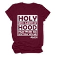 thumbnail image 2 of Tejiojio Essentials Short Sleeve Lady's Summer T-Shirt Women Casual Letters Print Shirt Tee Tops Tunic, 2 of 3