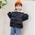 thumbnail image 2 of Vedolay Boys 2023 Suit Jackets Baby Boy's Chic Open Front Jackets Long Sleeve Winter Thicken Jacket,Black 4-5 Years, 2 of 5