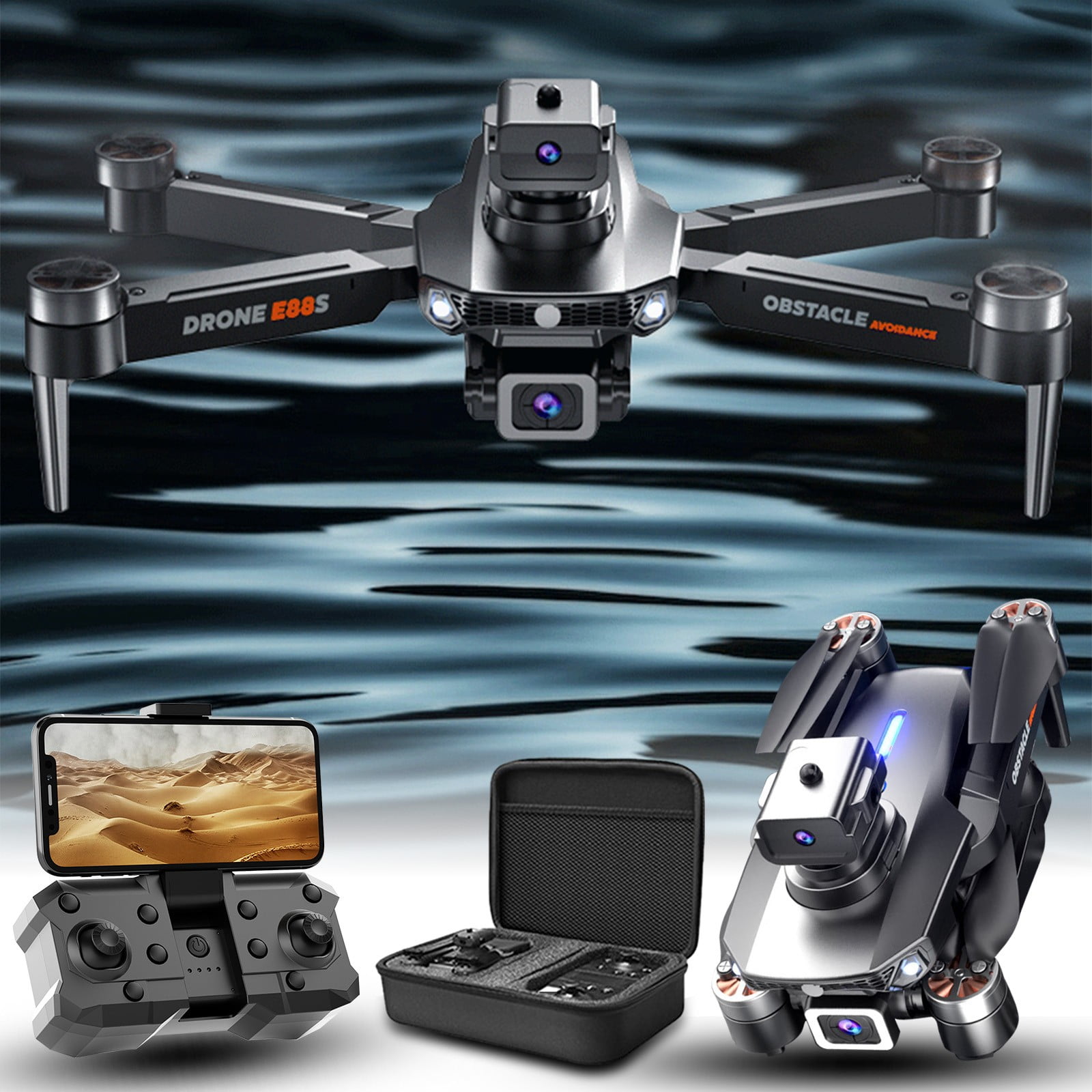 Drone with 1080P Camera, Brushless Motor for Long Flight, 360 Obstacle Avoidance, FPV for Beginners and Adults