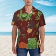 thumbnail image 4 of Bixox Men's Hawaiian Shirts Men's Frogs and Mushrooms Print Short-Sleeve Shirt-3X-Large, 4 of 8