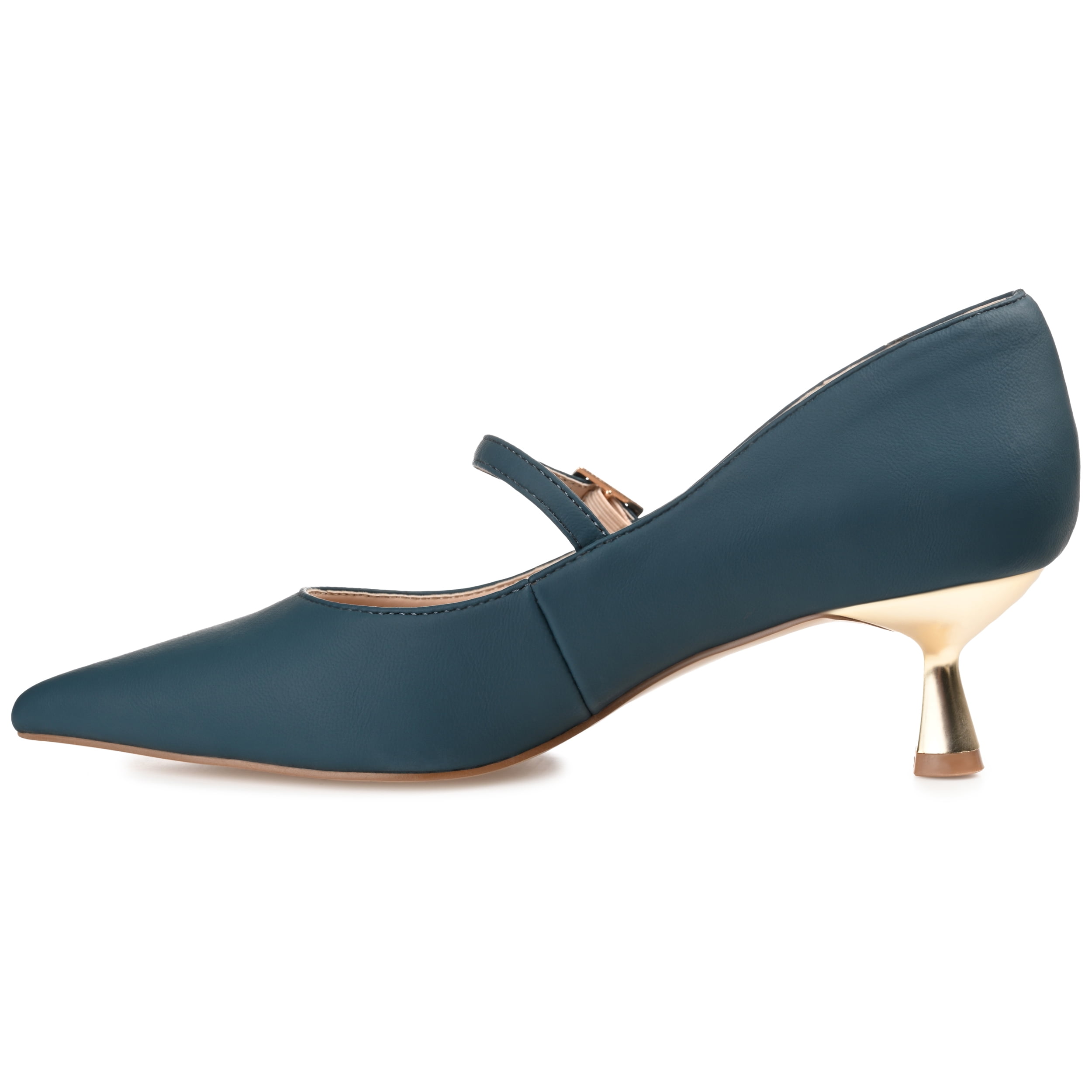 Journee Womens Manza Kitten Heel Mary Jane Pointed Toe Pumps, Widths Available