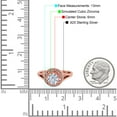 thumbnail image 4 of Rose Tone, Simulated Cubic Zirconia Size-9 Celtic Halo Art Deco Wedding Engagement Ring 925 Sterling Silver, 4 of 7