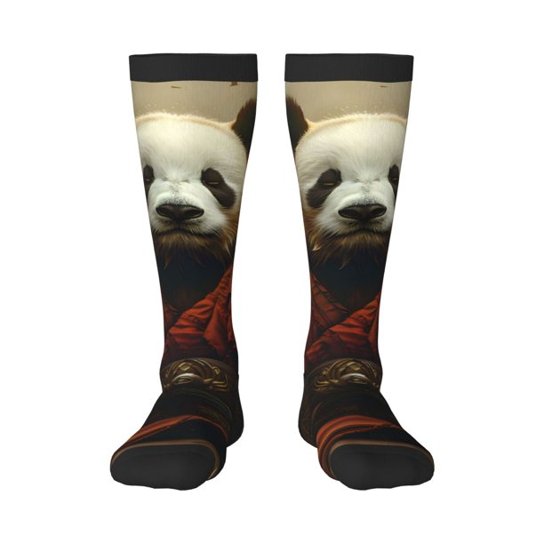 Balery Jungle Meditating Panda Calcetines novedosos Calcetines deportivos Calcetines hasta la rodilla Calcetines de algodón Calcetines originales y geniales