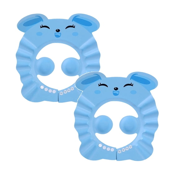 2Pcs Baby Shower Cap, Adjustable Kids Hair Washing Shield Protector with Ear Flaps for 0-9 Years, Soft Bath Visor for Toddlers Children, Waterproof Shampoo Cap Keeps Water & Soap Out of Eyes Ears