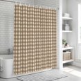 thumbnail image 6 of Brown Plaid Bathroom Shower Curtains with 12 Hooks Polyester Waterproof Shower Curtain for Stalls and Bathtubs Gingham Checked Minimalist Modern Decorative Bathroom Privacy Curtain 60x72 Inches, 6 of 9