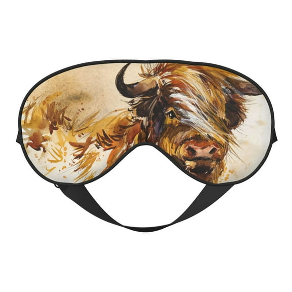 Naloa Yak Print Sleep Mask for Sleeper, Light Blocking Sleeping Eye Mask for Women Men, Eye Shade with Adjustable Strap for Travel, Nap,Meditation