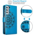 thumbnail image 6 of Mandala Wallet Case for Samsung Galaxy S21 Ultra 5G,Detachable 2 in 1 PU Leather Flip Case with Magnetic Button Lanyard (9Card Slots+3Pockets+1Driver's License Pocket)-Blue, 6 of 12